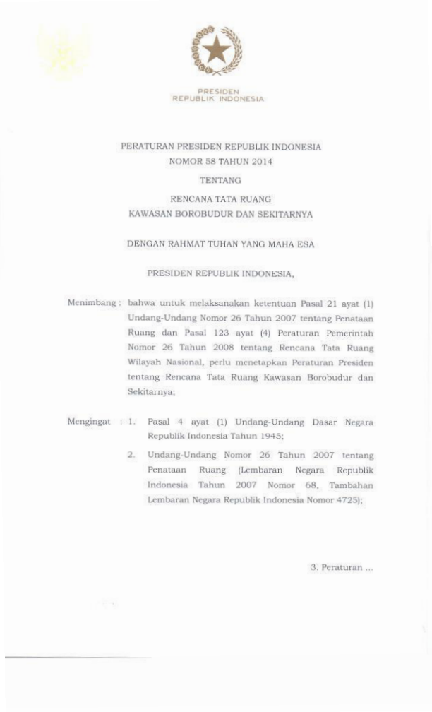 Peraturan Presiden Nomor 58 Tahun 2014