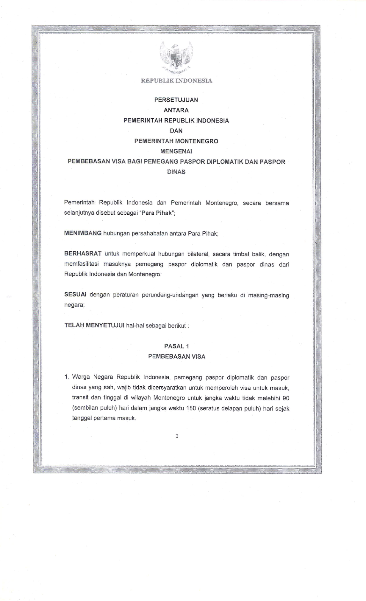 Peraturan Presiden Nomor 19 Tahun 2019