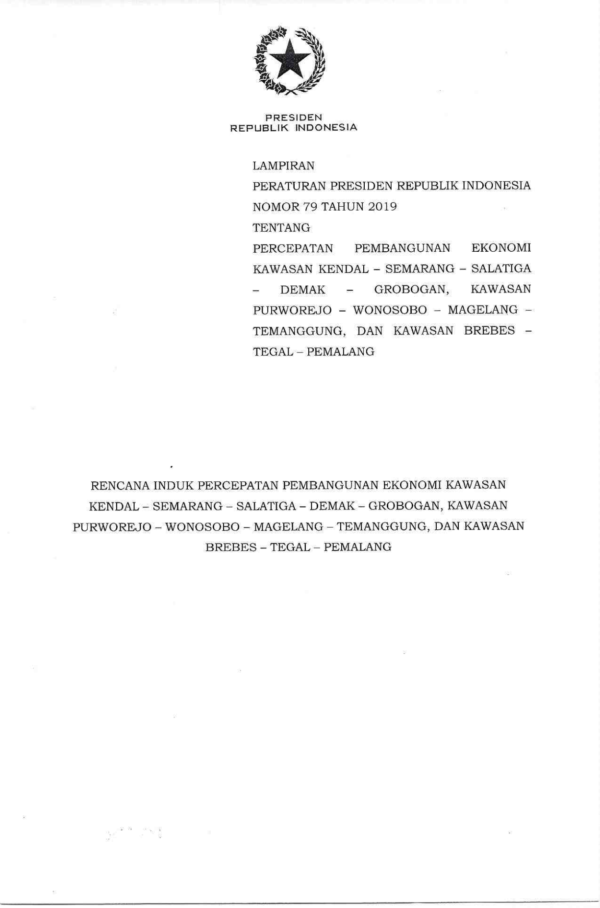 Peraturan Presiden Nomor 79 Tahun 2019