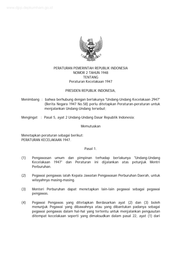 Peraturan Pemerintah Nomor 2 Tahun 1948