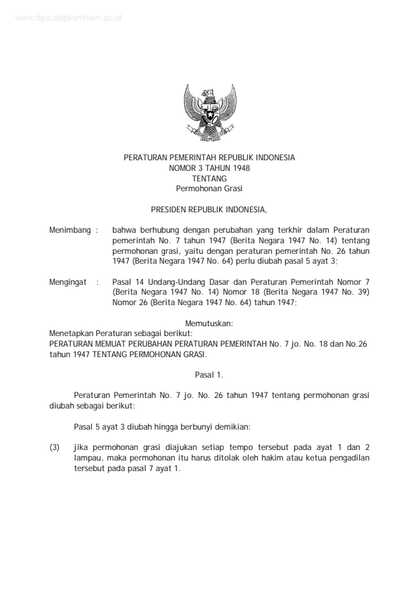 Peraturan Pemerintah Nomor 3 Tahun 1948