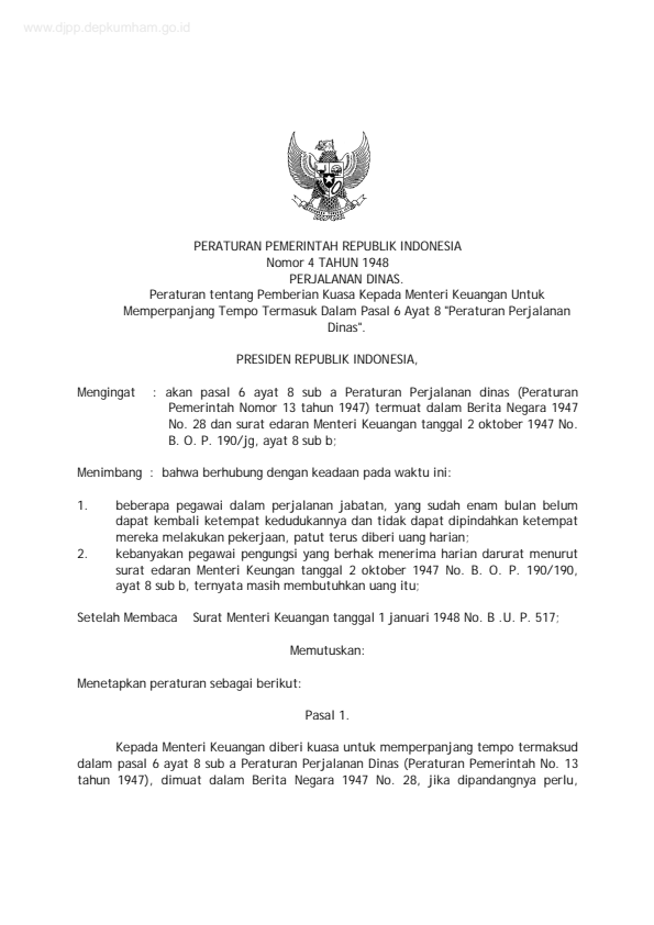 Peraturan Pemerintah Nomor 4 Tahun 1948