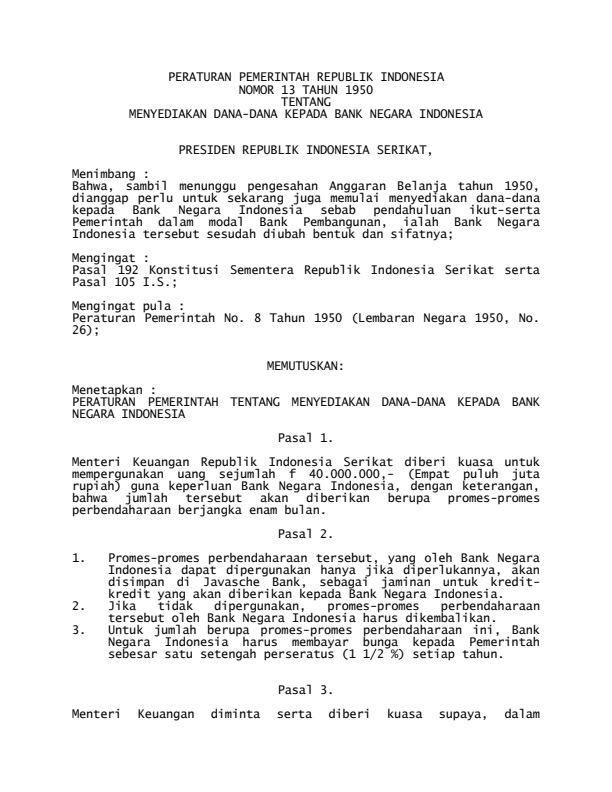 Peraturan Pemerintah Nomor 13 Tahun 1950