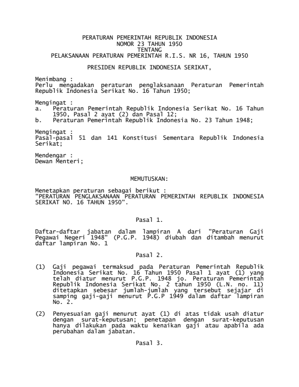 Peraturan Pemerintah Nomor 23 Tahun 1950