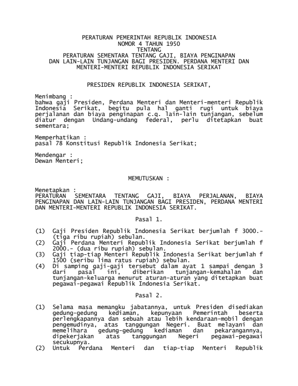 Peraturan Pemerintah Nomor 4 Tahun 1950