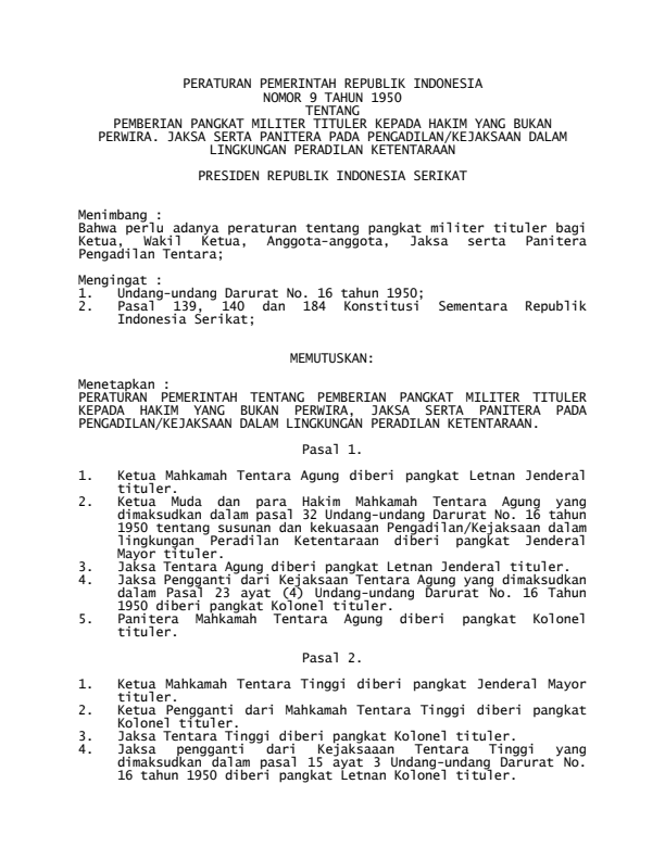 Peraturan Pemerintah Nomor 9 Tahun 1950