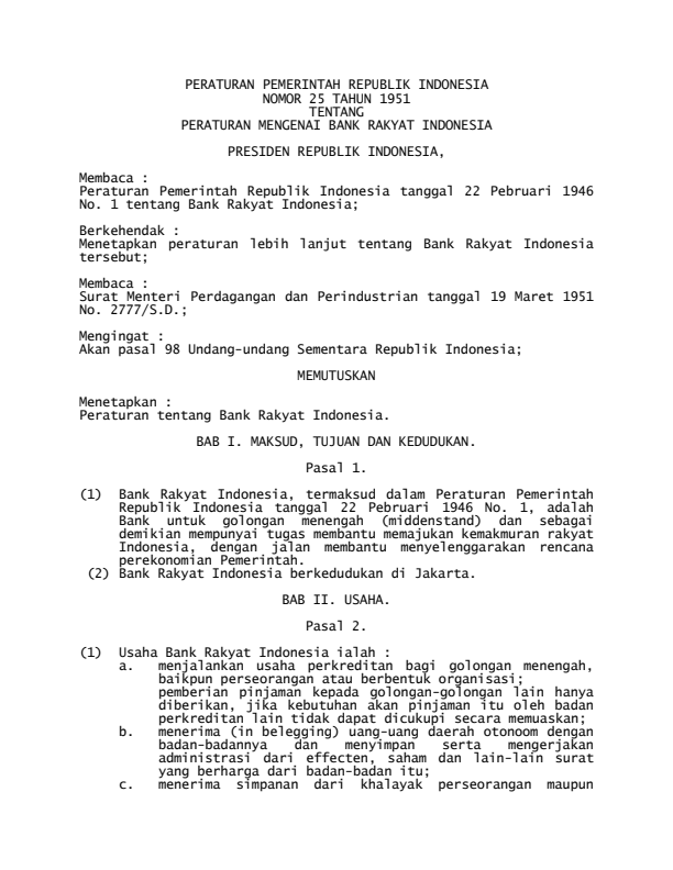 Peraturan Pemerintah Nomor 25 Tahun 1951