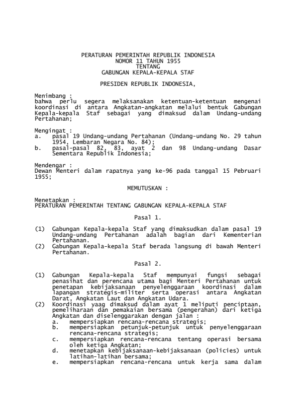 Peraturan Pemerintah Nomor 11 Tahun 1955