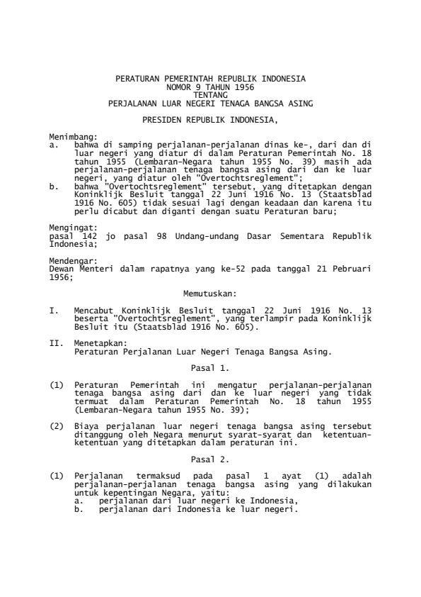 Peraturan Pemerintah Nomor 9 Tahun 1956