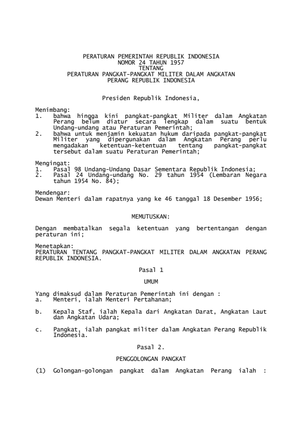 Peraturan Pemerintah Nomor 24 Tahun 1957