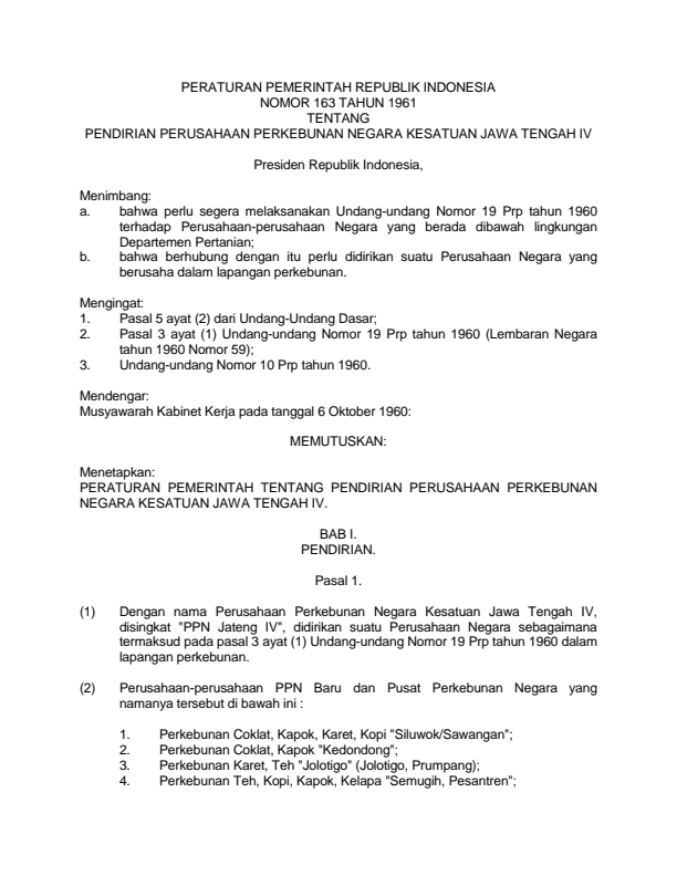 Peraturan Pemerintah Nomor 163 Tahun 1961