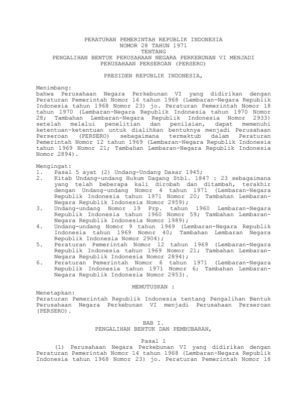 Peraturan Pemerintah Nomor 28 Tahun 1971