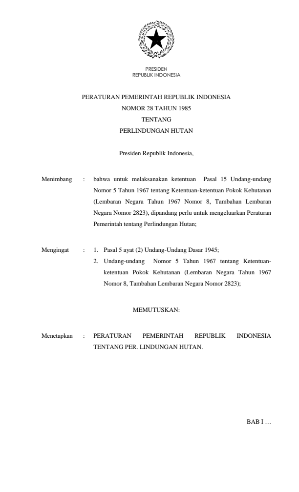 Peraturan Pemerintah Nomor 28 Tahun 1985