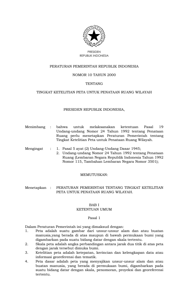 Peraturan Pemerintah Nomor 10 Tahun 2000