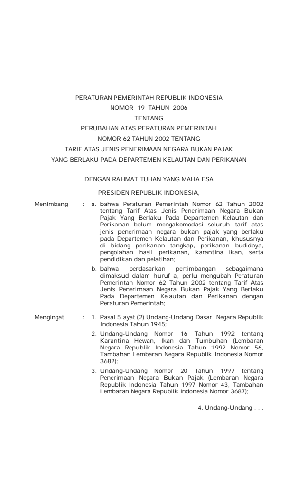 Peraturan Pemerintah Nomor 19 Tahun 2006