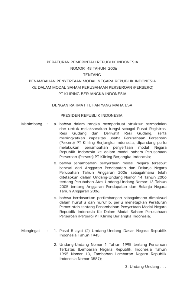 Peraturan Pemerintah Nomor 48 Tahun 2006