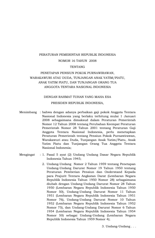 Peraturan Pemerintah Nomor 16 Tahun 2008