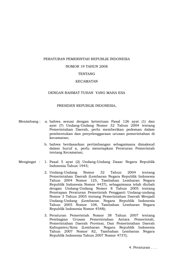 Peraturan Pemerintah Nomor 19 Tahun 2008