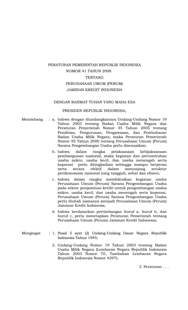 Peraturan Pemerintah Nomor 41 Tahun 2008