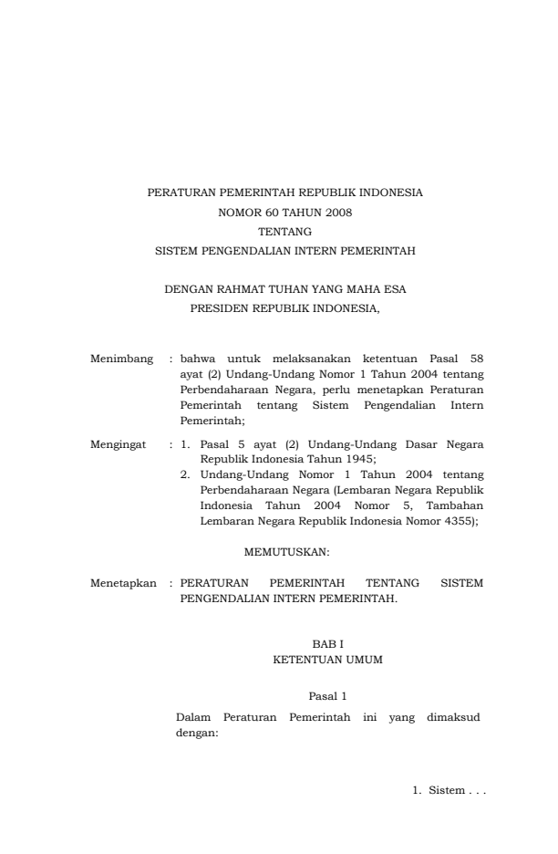 Peraturan Pemerintah Nomor 60 Tahun 2008