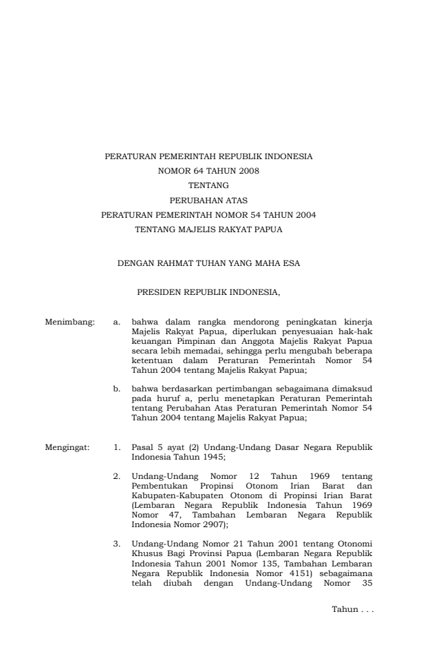 Peraturan Pemerintah Nomor 64 Tahun 2008