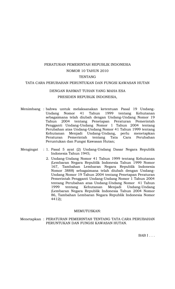 Peraturan Pemerintah Nomor 10 Tahun 2010