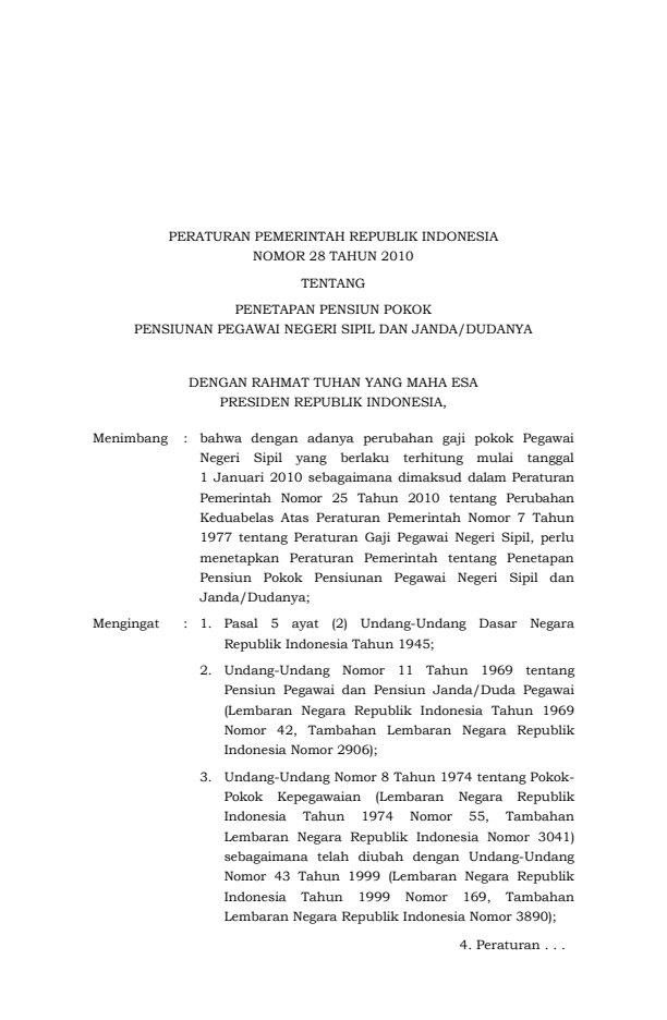 Peraturan Pemerintah Nomor 28 Tahun 2010