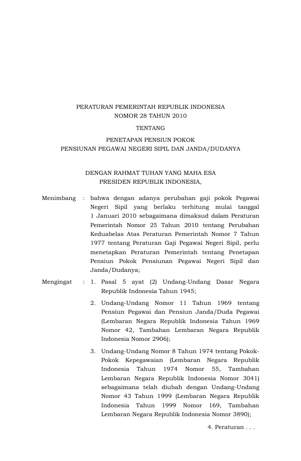 Peraturan Pemerintah Nomor 28 Tahun 2010