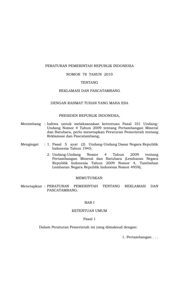 Peraturan Pemerintah Nomor 78 Tahun 2010