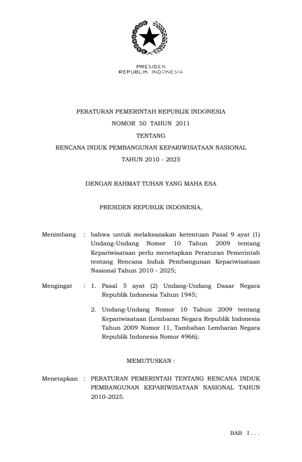 Peraturan Pemerintah Nomor 50 Tahun 2011