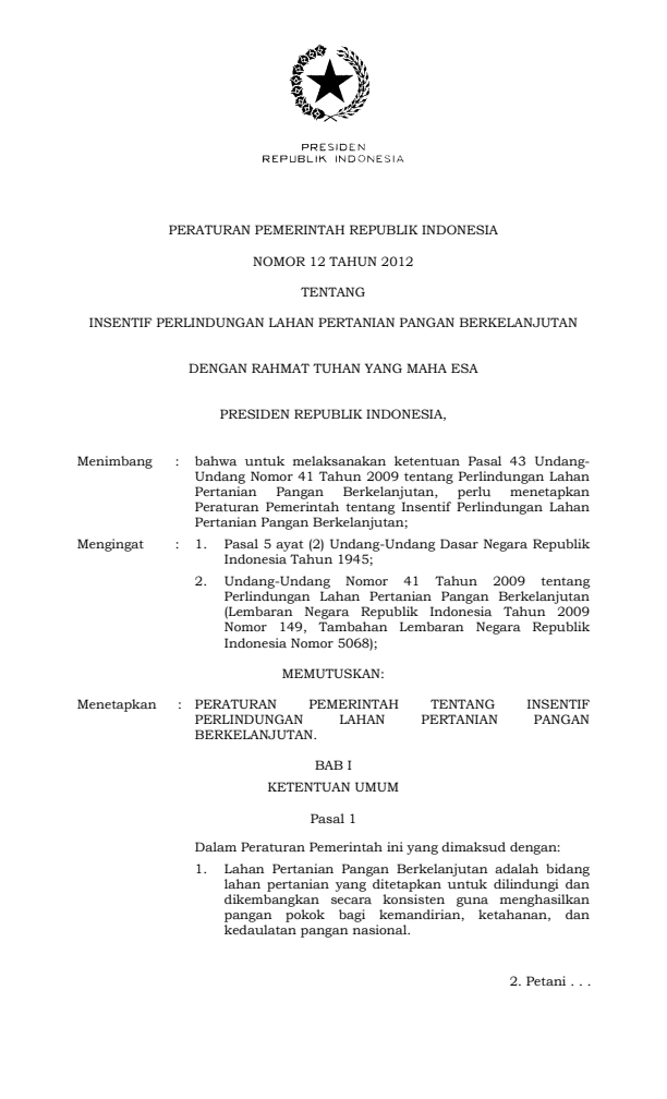 Peraturan Pemerintah Nomor 12 Tahun 2012