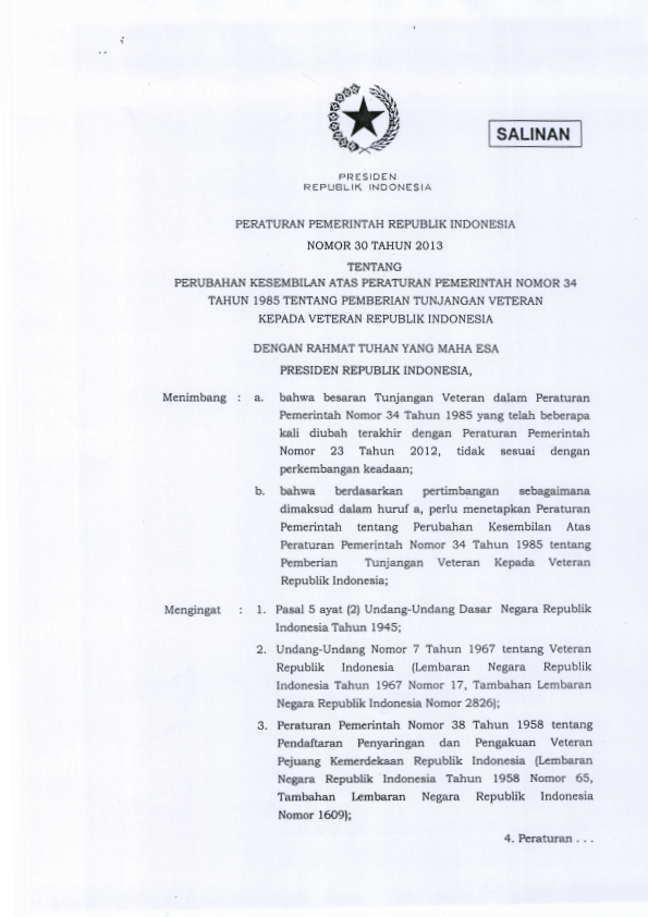 Peraturan Pemerintah Nomor 30 Tahun 2013