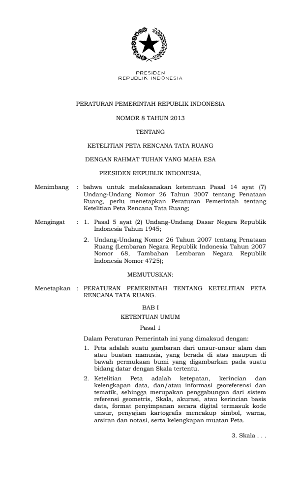 Peraturan Pemerintah Nomor 8 Tahun 2013