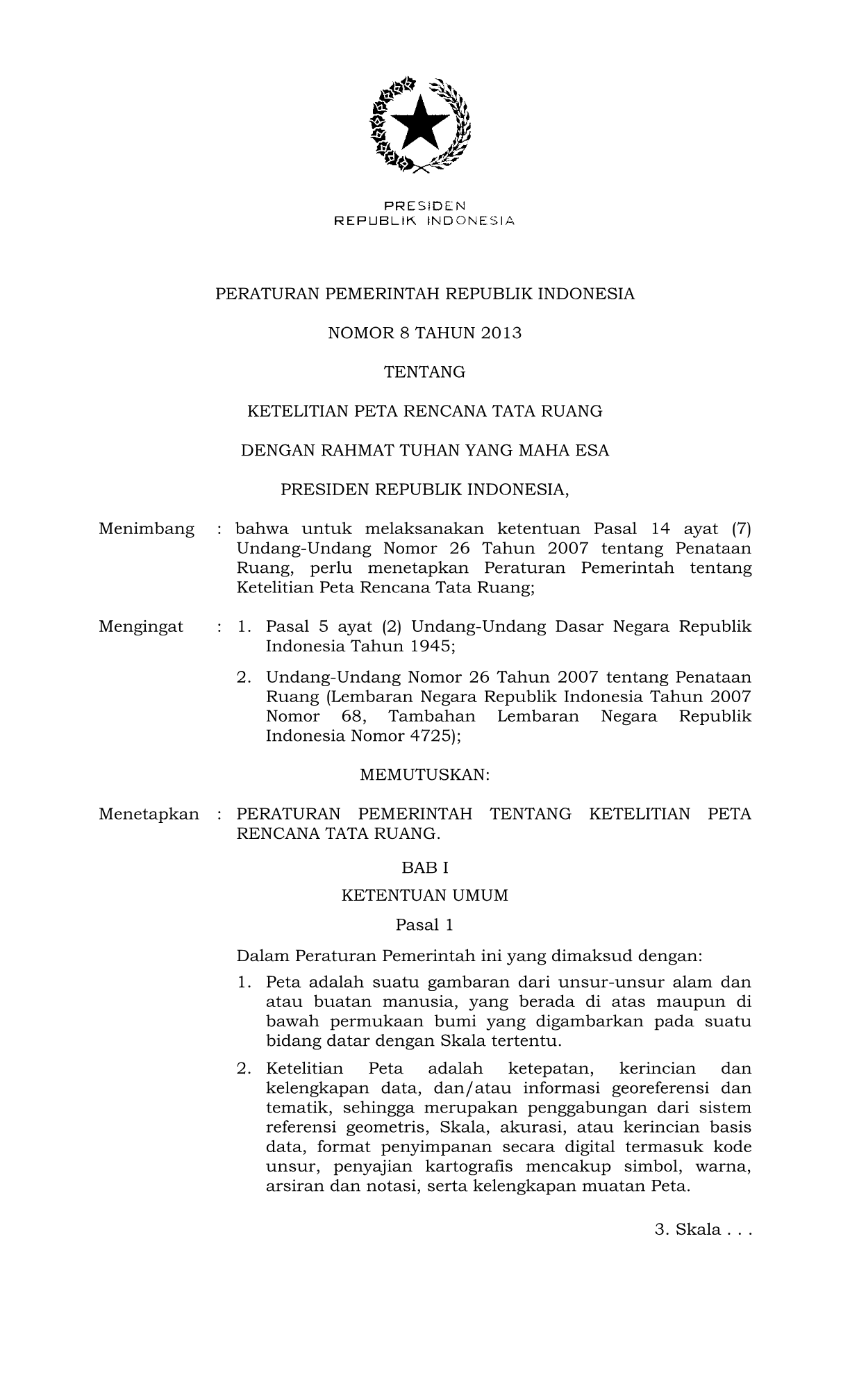 Peraturan Pemerintah Nomor 8 Tahun 2013