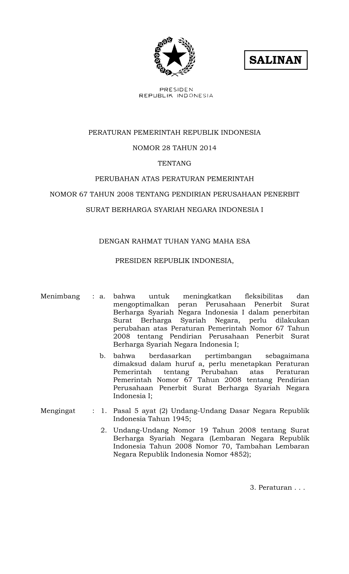 Peraturan Pemerintah Nomor 28 Tahun 2014