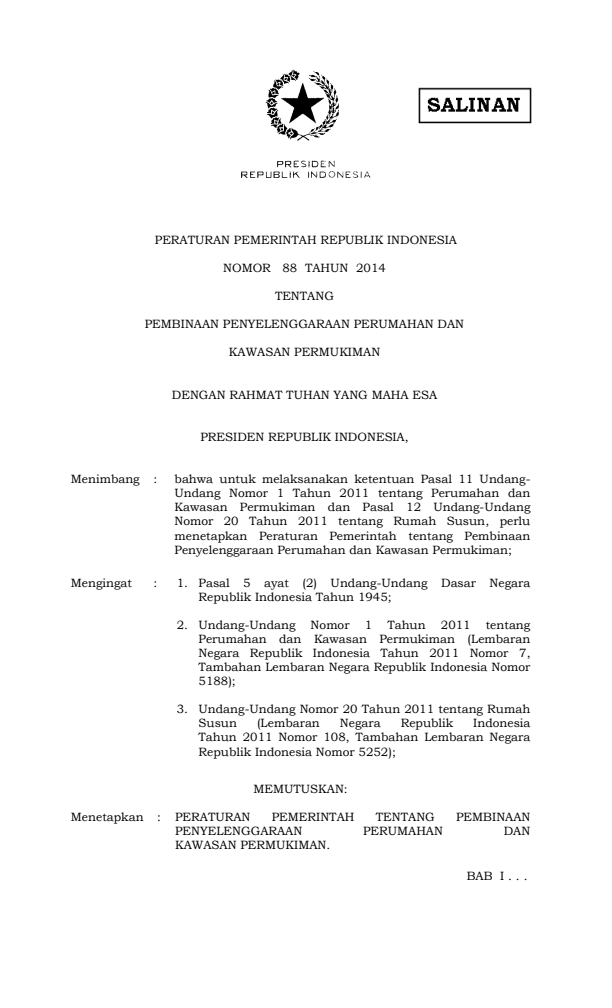 Peraturan Pemerintah Nomor 88 Tahun 2014