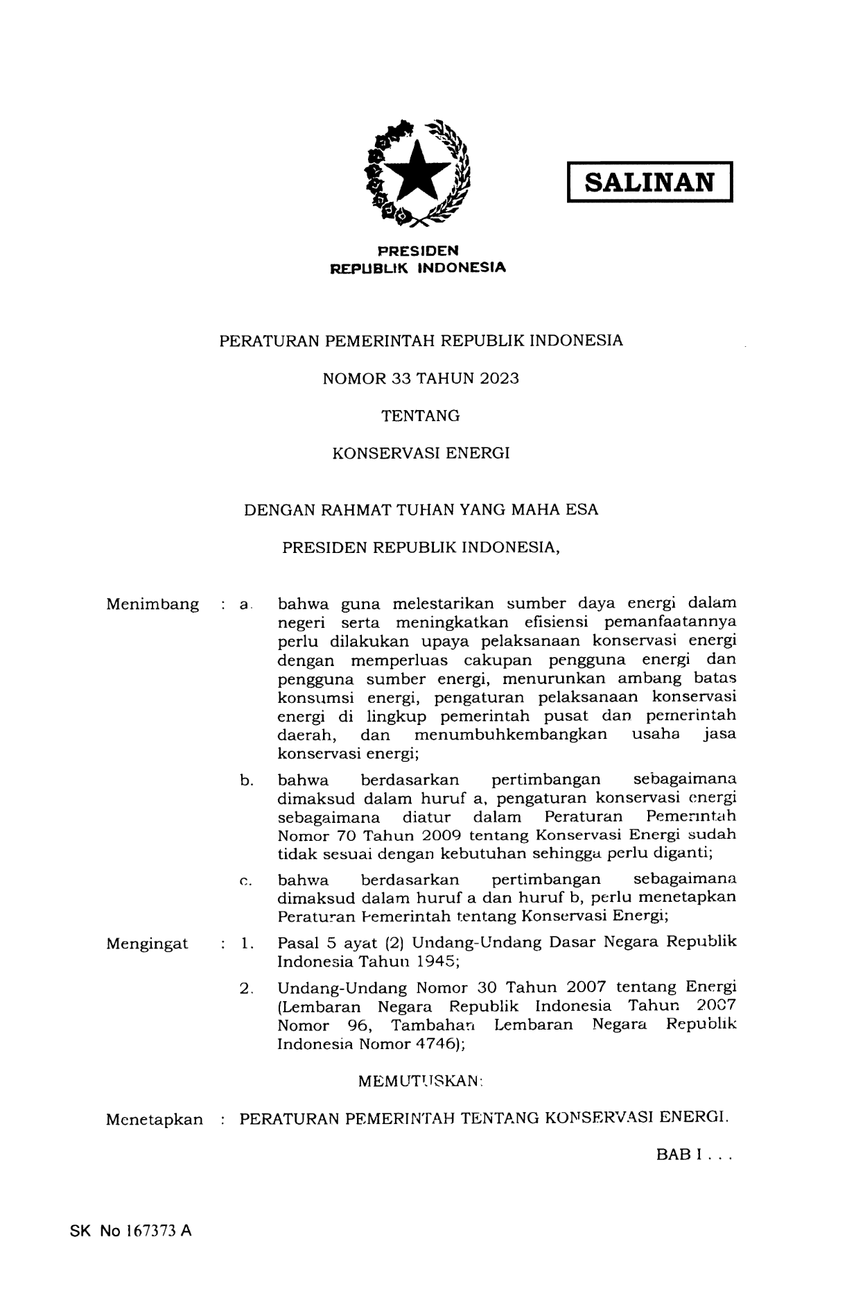 Peraturan Pemerintah Nomor 33 Tahun 2023