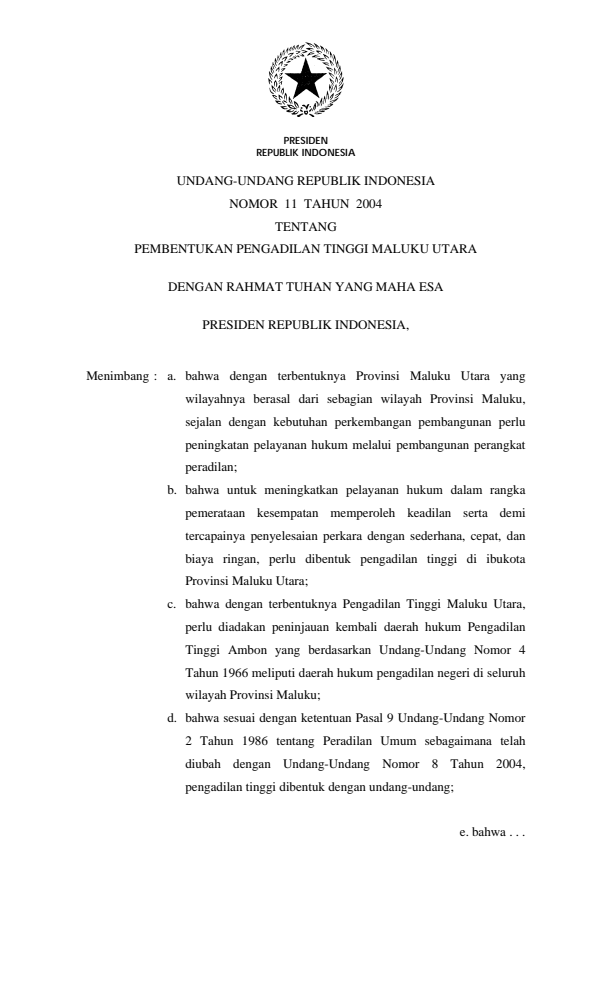 Undang-Undang Nomor 11 Tahun 2004