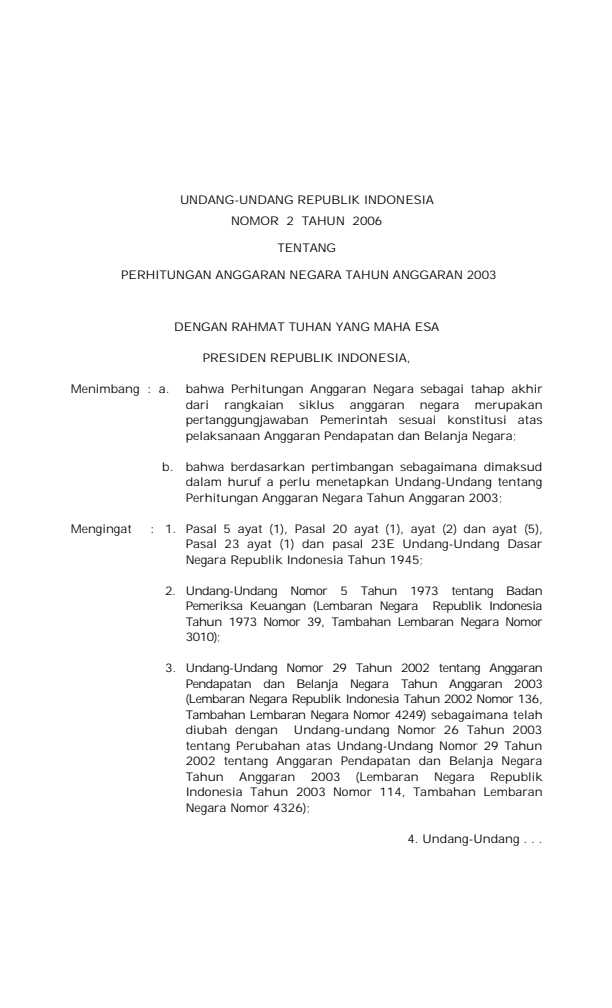 Undang-Undang Nomor 2 Tahun 2006