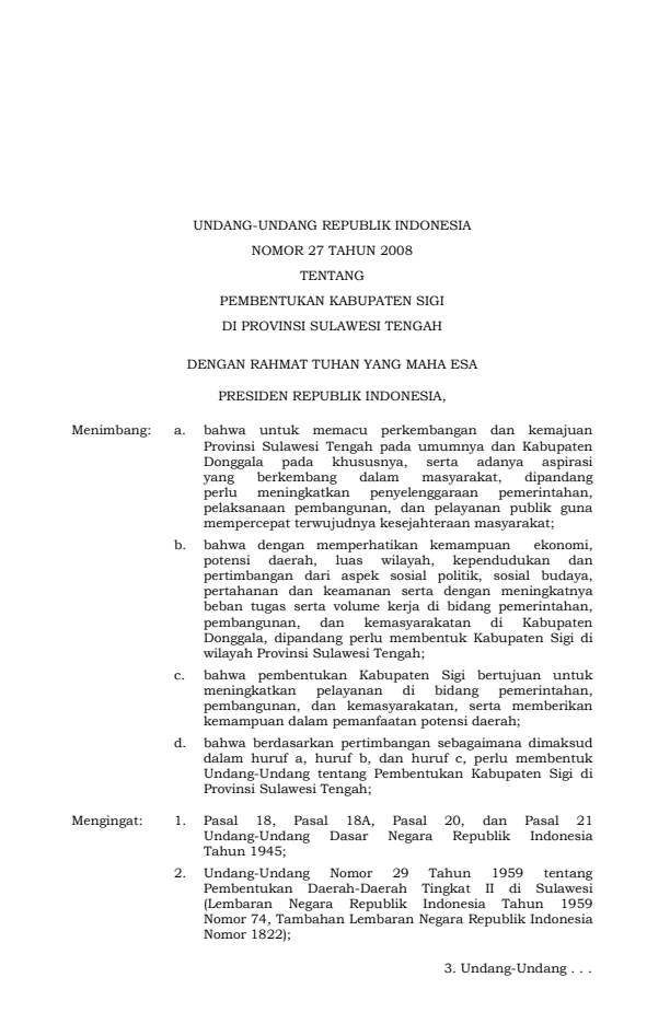 Undang-Undang Nomor 27 Tahun 2008