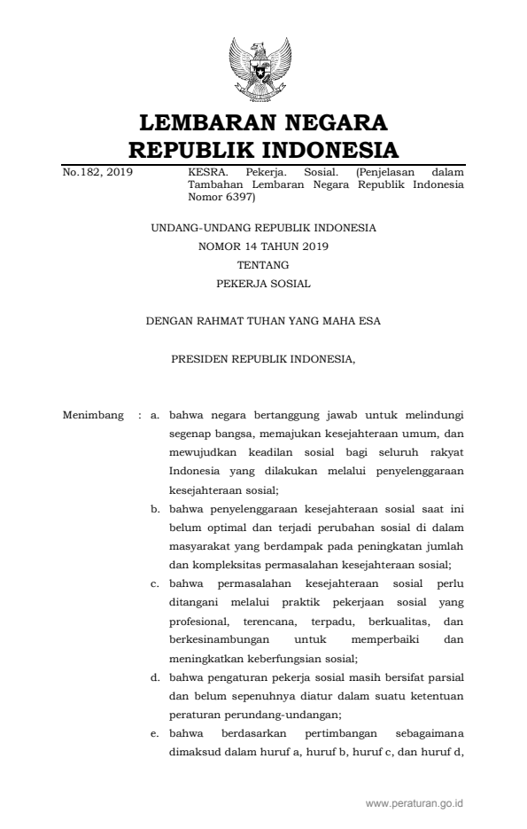 Undang-Undang Nomor 14 Tahun 2019